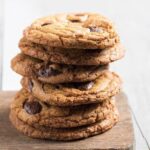 stack of chocolate chip cookies at republique